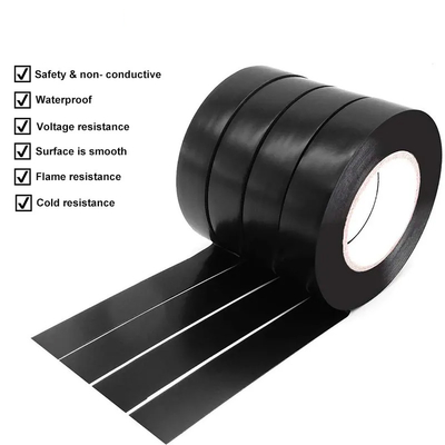 Сверхмощная лента PVC электрическая подгоняла черное пламя - retardant