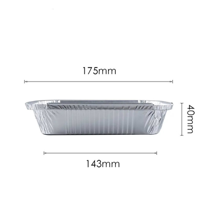 Коробка еды контейнеров 1 LB 450ml продолговатая алюминиевая Takeout с крышкой